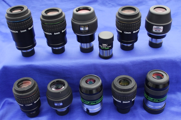 Verwendete Okulare von Pentax, Tele Vue Panoptic und Hyperion